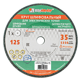 Круг шлифовальный 125 х16 х12,7мм 63С F60 Луга