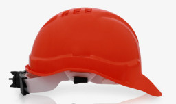 Каска защитная с храповым механизмом, оранжевая