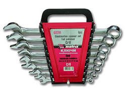 Набор ключей комбинированных 6-17 мм СR-V (6 шт.) зеркальный хром МАТRIХ пустой
