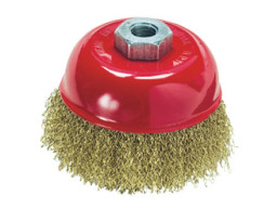 Щетка 125 мм. для УШМ М14 "чашка" латунированная витая прволока "МАТRIХ"