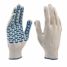 Перчатки трикотажные полиэфирные, латек. рельевные Сибртех