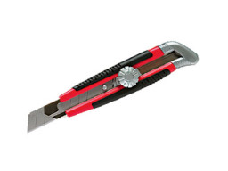 Нож 18 мм с выдвижными лезвием с металлической направляющей с винтом МАТRIХ пусто