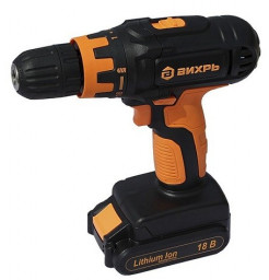 Дрель-шуруповерт аккумуляторная ВИХРЬ ДА-18Л-2к ПУСТО