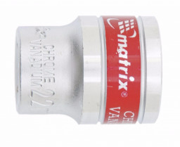 Головка торцевая, 9мм, 12-гранная, CrV, под квадрат 1/2", хром MATRIX