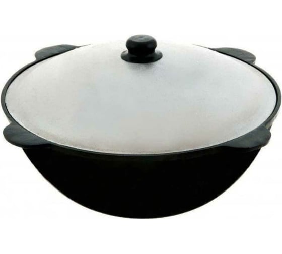 Казан 10,0л Афганский черный/двухцв с боковыми ручками