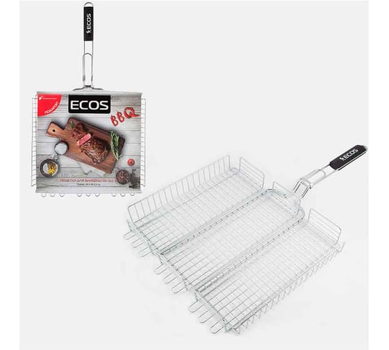 Решетка для барбекю 410х335х60 глубокая хром