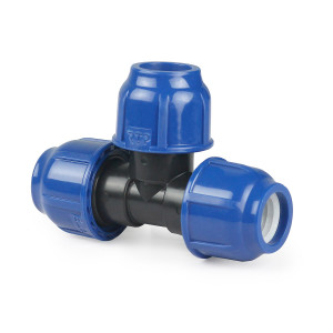 Тройник 25мм компрессионный для ПЭ труб