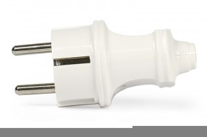 Вилка прямая с/з 16 А 250В белая Smartbuy SBE-16-P01-w