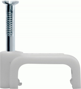 Скоба плоская пластиковая  8мм (уп. 50 шт.