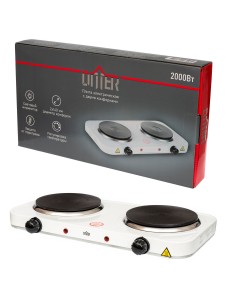 Электроплитка 2конфорки,диск 1кВт +1кВт коричневая TDM