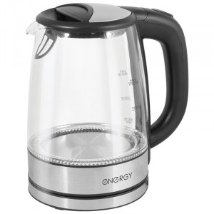 Чайник электр. Energy E-237 (диск, 1,7л) 2,2кВт, стекло/пластик, подсветка 164111