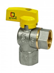 Кран шар. для газа угловой 1/2" (вн-вн, г/г) бабочка CGLFFB12