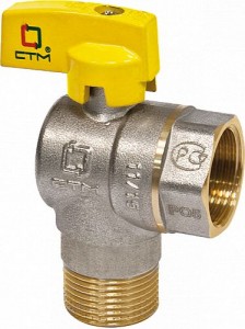 Кран шар. для газа угловой 3/4" (вн-нар, г/ш) бабочка CGLFMB34