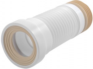 Удлинитель гибкий (гофра) для унитаза армированная 500 мм, с фановым выходом, AGT500F-АК