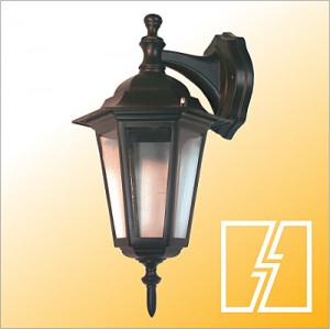 Camelion 4102 св-к уличный/садовый "бра вниз" черный 60W E27 220V алюминий/стекло IP43