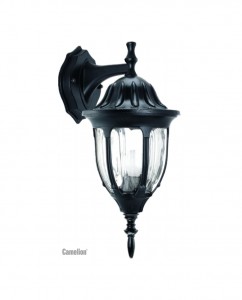 Camelion 4502 св-к уличный/садовый "бра вниз" черный 60W E27 220V алюминий/стекло IP43
