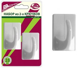 Крючки самоклеющиеся "Эконом"прям.2шт./уп.,цена за уп.BL микс SM27-203 Мультидом