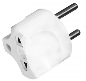 Вилка переходн, 1 мест. с/з и выключ. А16 220В