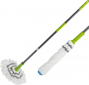 Швабра насадка веревочная микрофибра 50,5см, ручка 120см. механизм отжима, Твист лайт