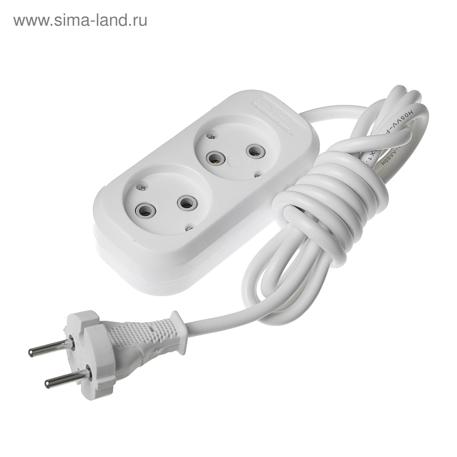 Smartbuy розетка 4мест. без заземления белая