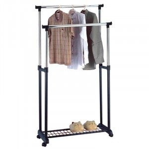 Вешалка напольная на колесах 160х42х55 (черная)