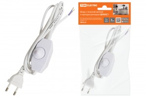 Шнур ШВВП 2*0,75мм², с проходным выкл. белый, 1,7м