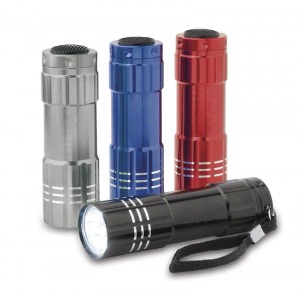 Фонарь ручной 9LED диодный 5 цветов с фиберглассовым покрытием, с ремешком(3 батарейки ААА)