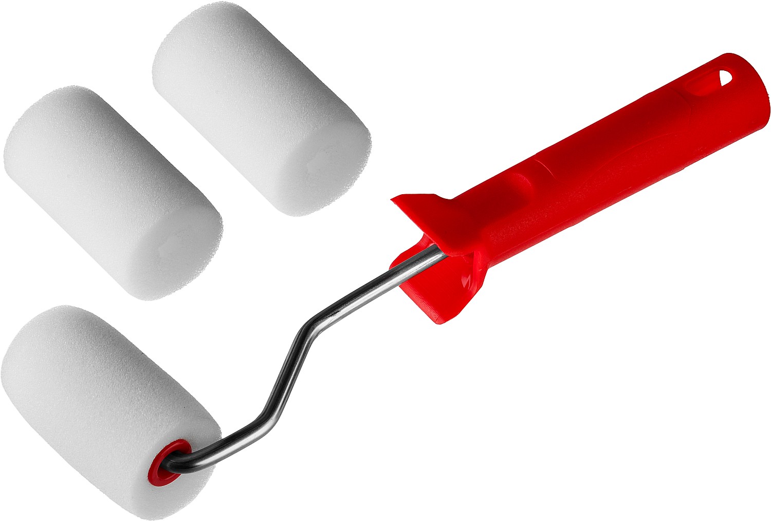 Малярный валик в наборе 40мм 65мм 3 шубки+ручка MIRAX ПОРОЛОН