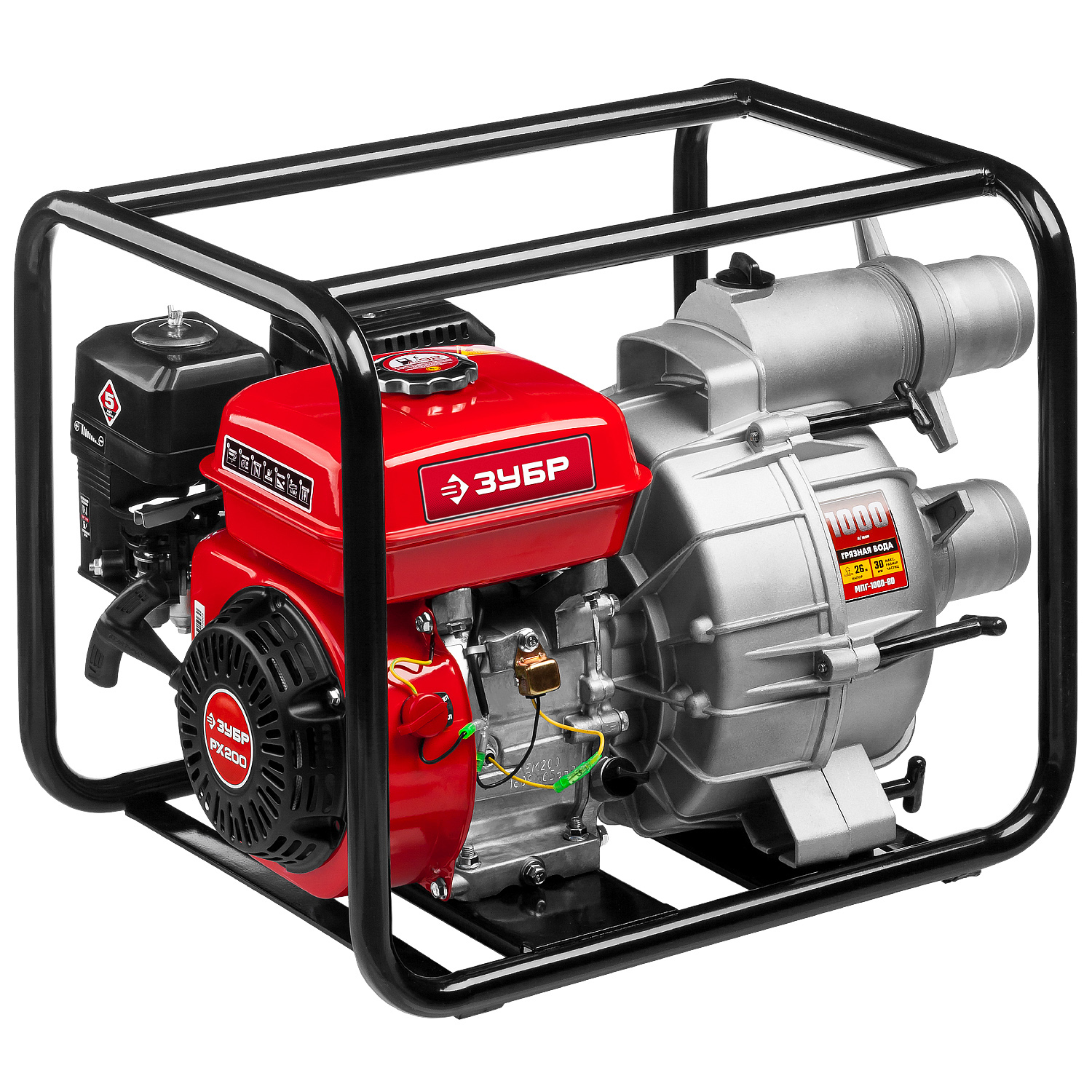 Мотопомпа бензиновая для грязной воды Зубр,1000л/мин