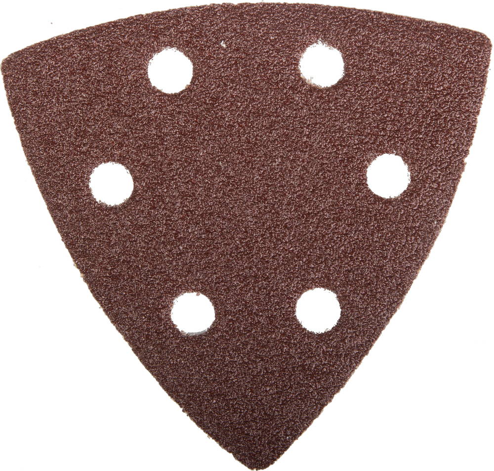 Треугольник шлифовальный ЗУБР ″Мастер″ универсальный на велкро основе, 6 отверстий, Р80, 93х93х93мм,