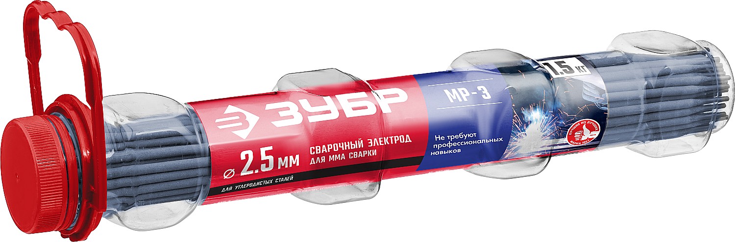 Электроды сварочные МР-3 (2,5мм )1,5кг Зубр