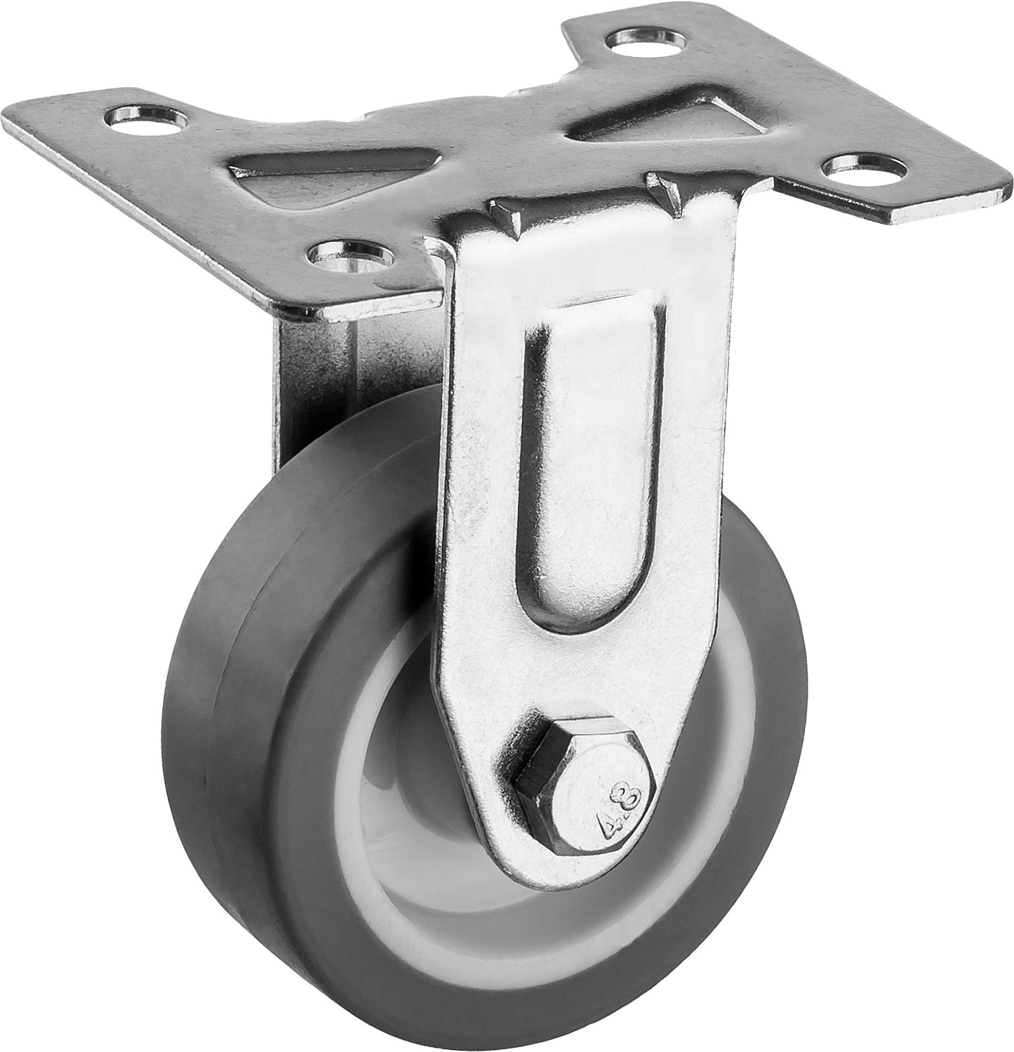 Колесо неповоротное d=50мм,г/п 40кг,термопластич. резина/полипр.,Зубр