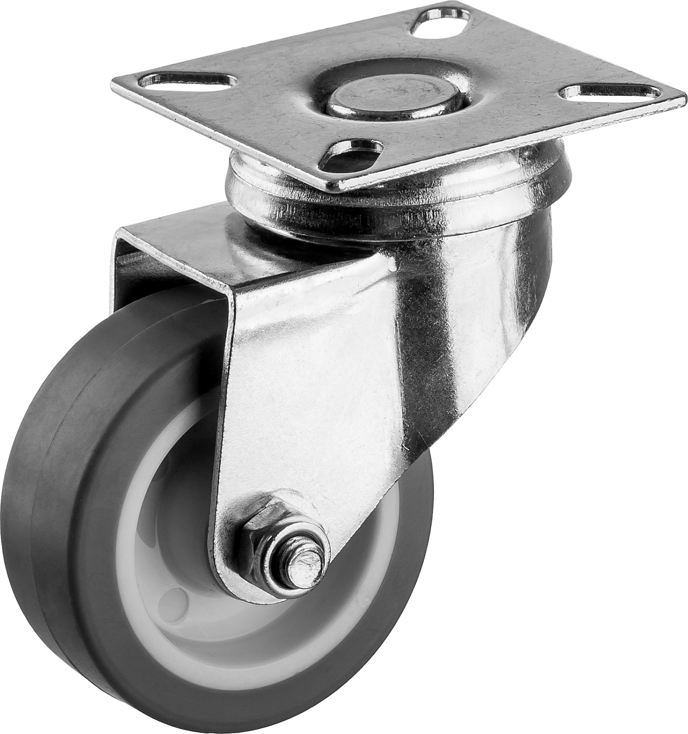 Колесо поворотное d=50мм,г/п 40кг,термопластич. резина/полипр.,Зубр