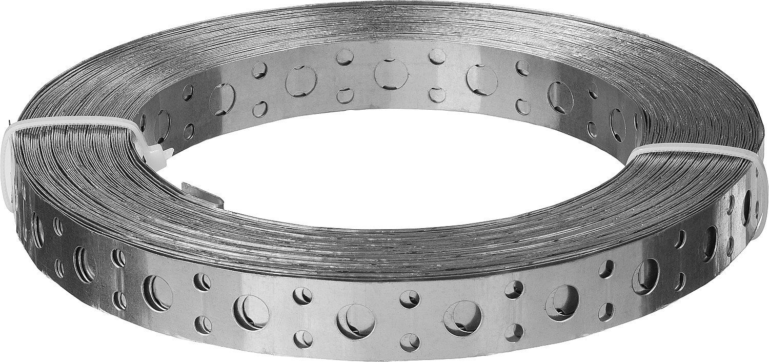 Перфорированная  лента прямая 12 х 0.5 мм, 25 м, , цинк (310247-12-05)