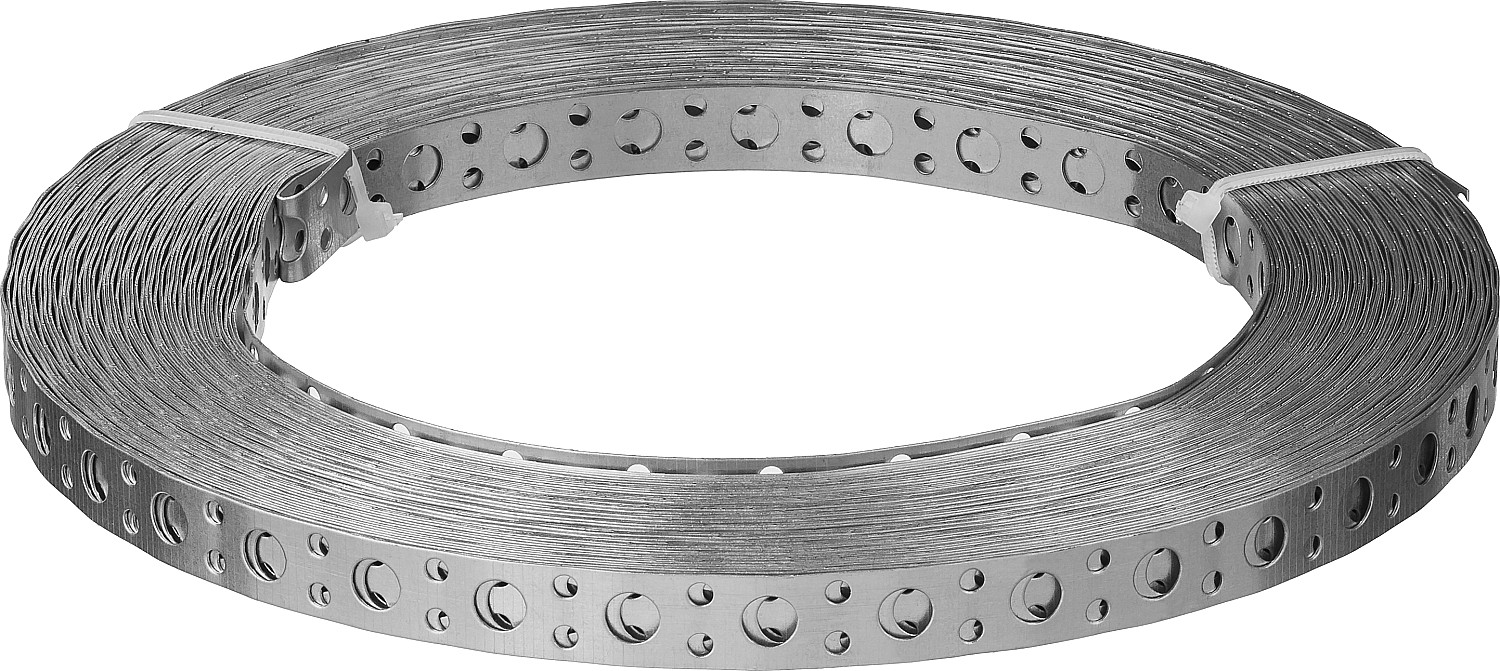 ЗУБР ПВЛ 20 х 0.5 мм, 25 м, перфорированная вентиляционная лента прямая, цинк (310247-20-05)