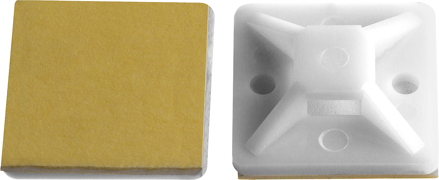 Площадка под хомут-стяжку самоклеющаяся 25х25 белая. Зубр