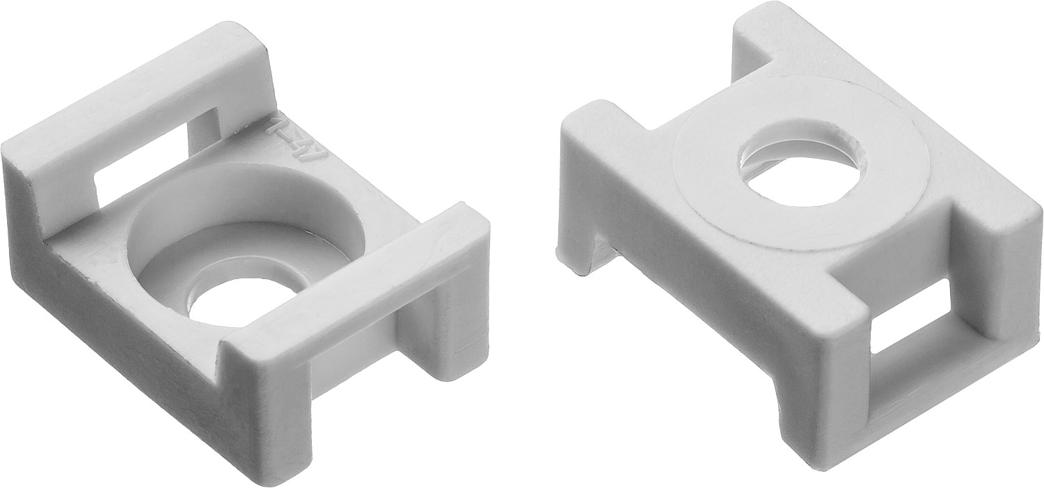 Площадка под хомут-стяжку нейлон усиленная 16х23 белая. Зубр