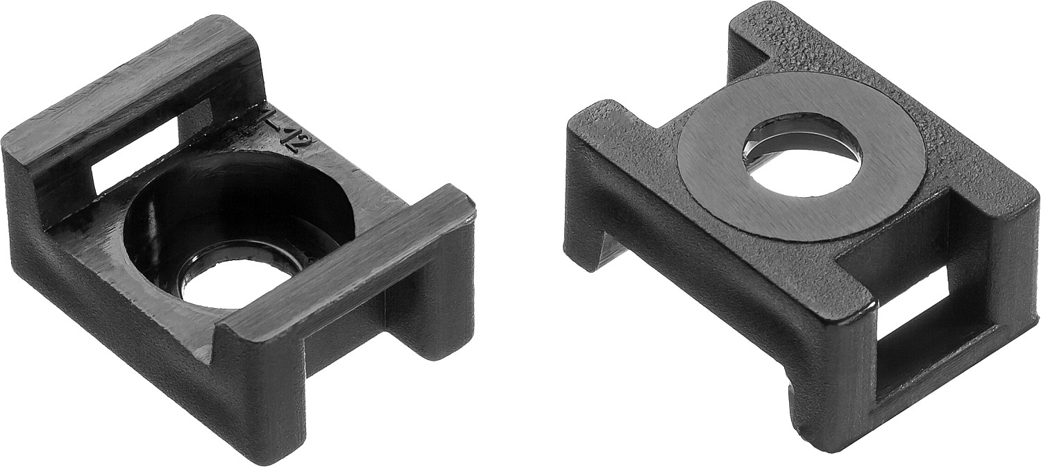 Площадка под хомут-стяжку нейлон усиленная 16х23 черная. Зубр