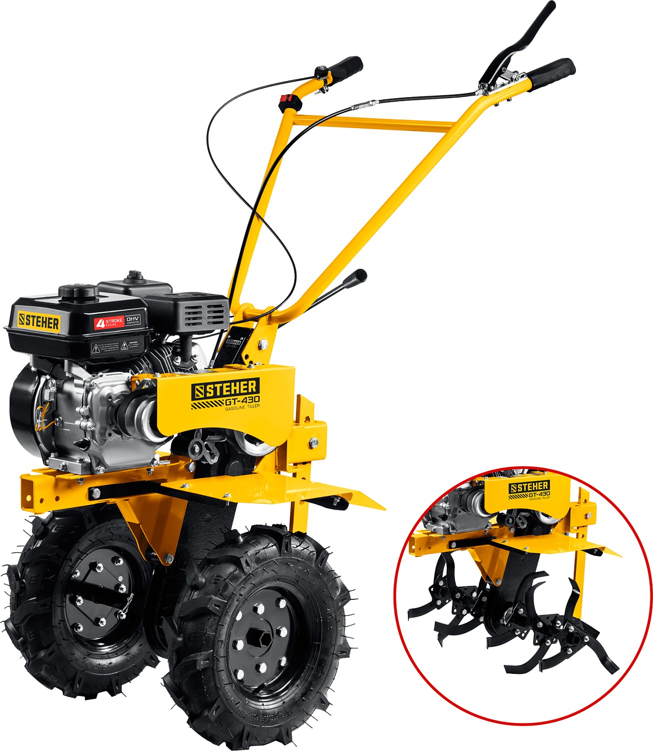 Бензиновый мотоблок с понижающей передачей Steher,7л.с.(GT-430