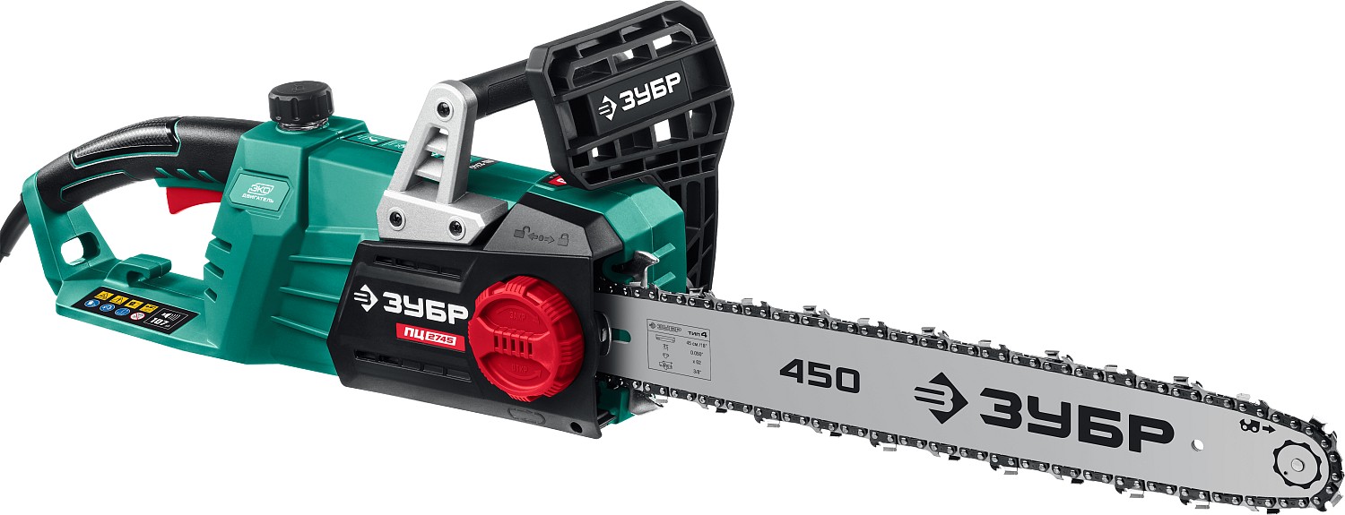 Пила цепная электрическая, ЗУБР 2700Вт, 45см шина ПЦ-2745