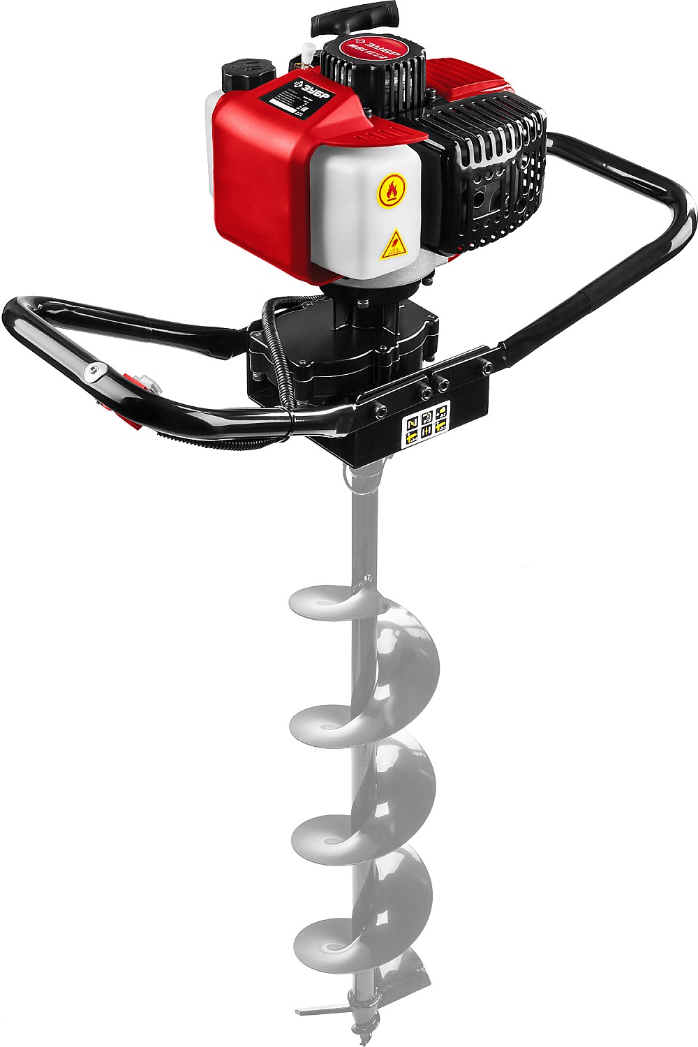 Мотобур (бензобур), d=60-250мм, 52см3, 2 оператора, ЗУБР