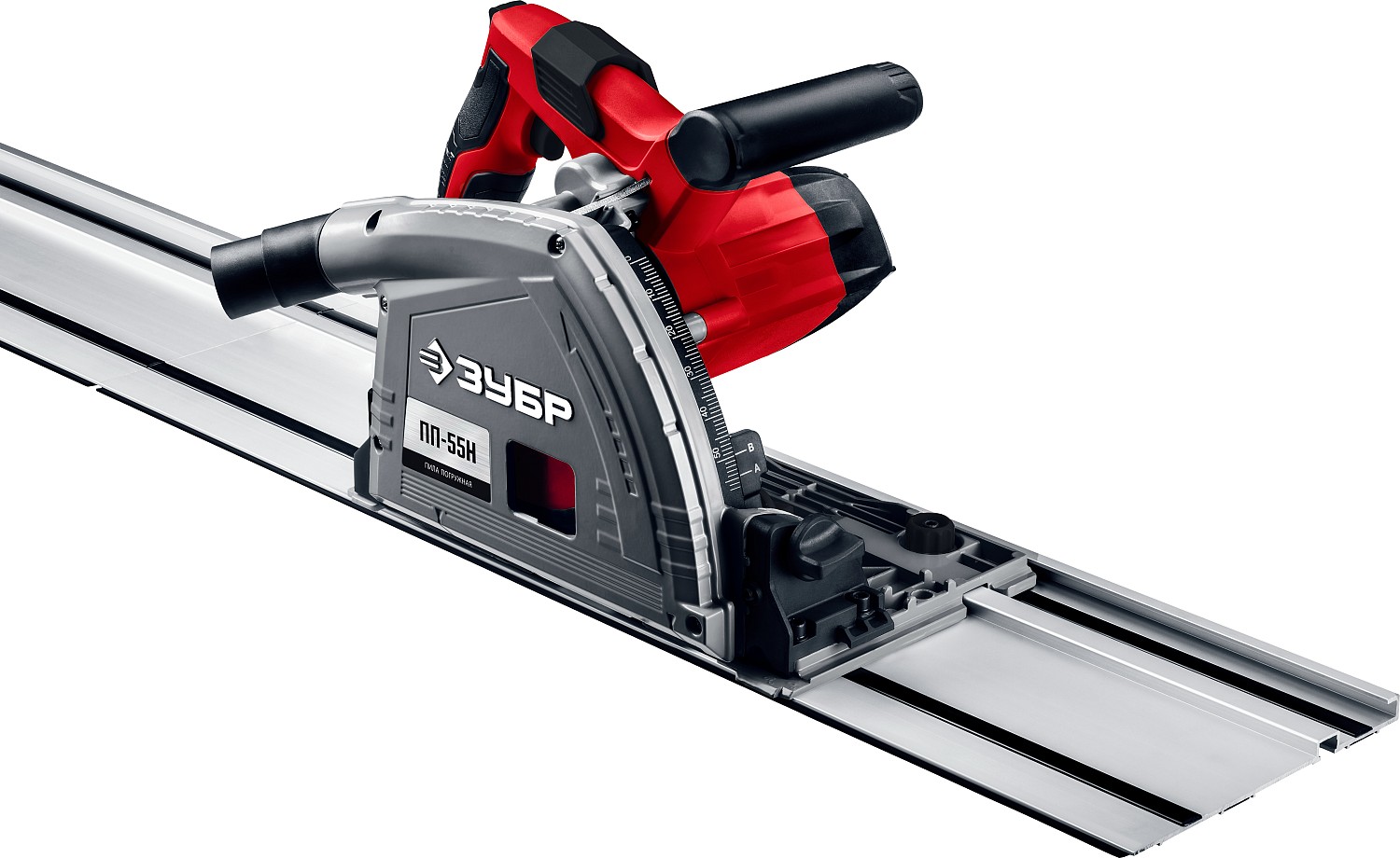 Пила погружная с шиной ЗУБР 90° - 55мм, диск 165мм, 1200Вт