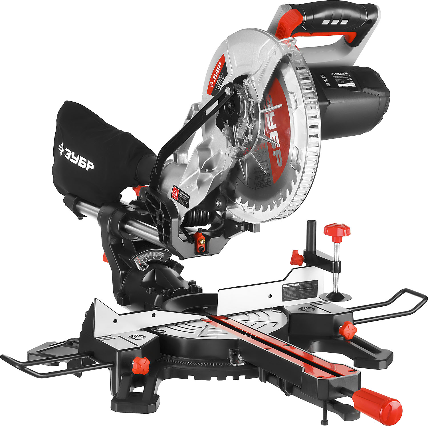 Пила торцовочная с протяжкой, ЗУБР d255*30мм, 1800Вт ЗПТ-255-1800 ПЛ