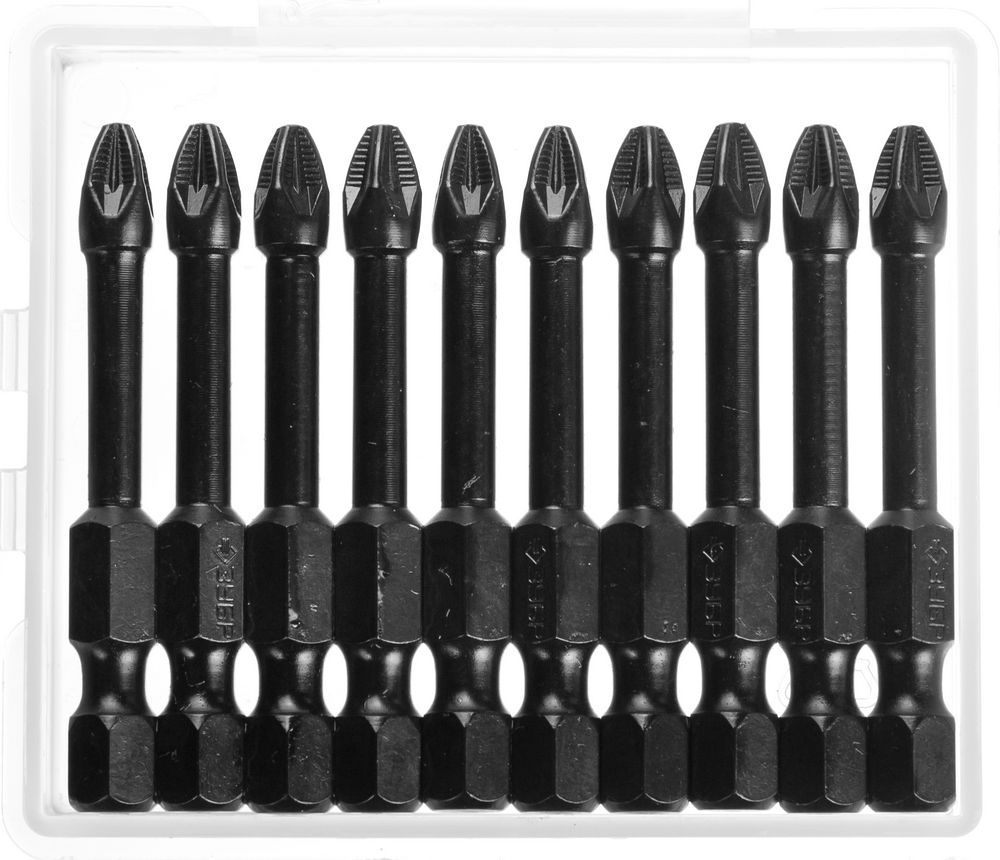 Бита ЗУБР профи Pozidrive, Е1/4, PZ2, 50мм 26023-2-50-S10