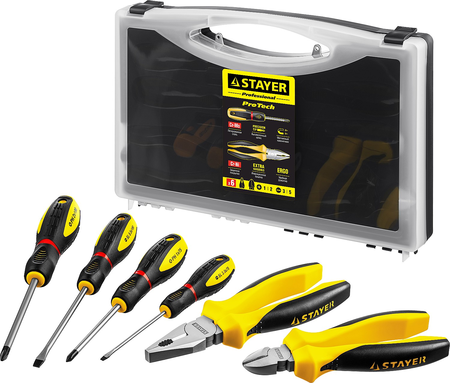 Набор губцевого инструмента с отвертками STAYER HERCULES