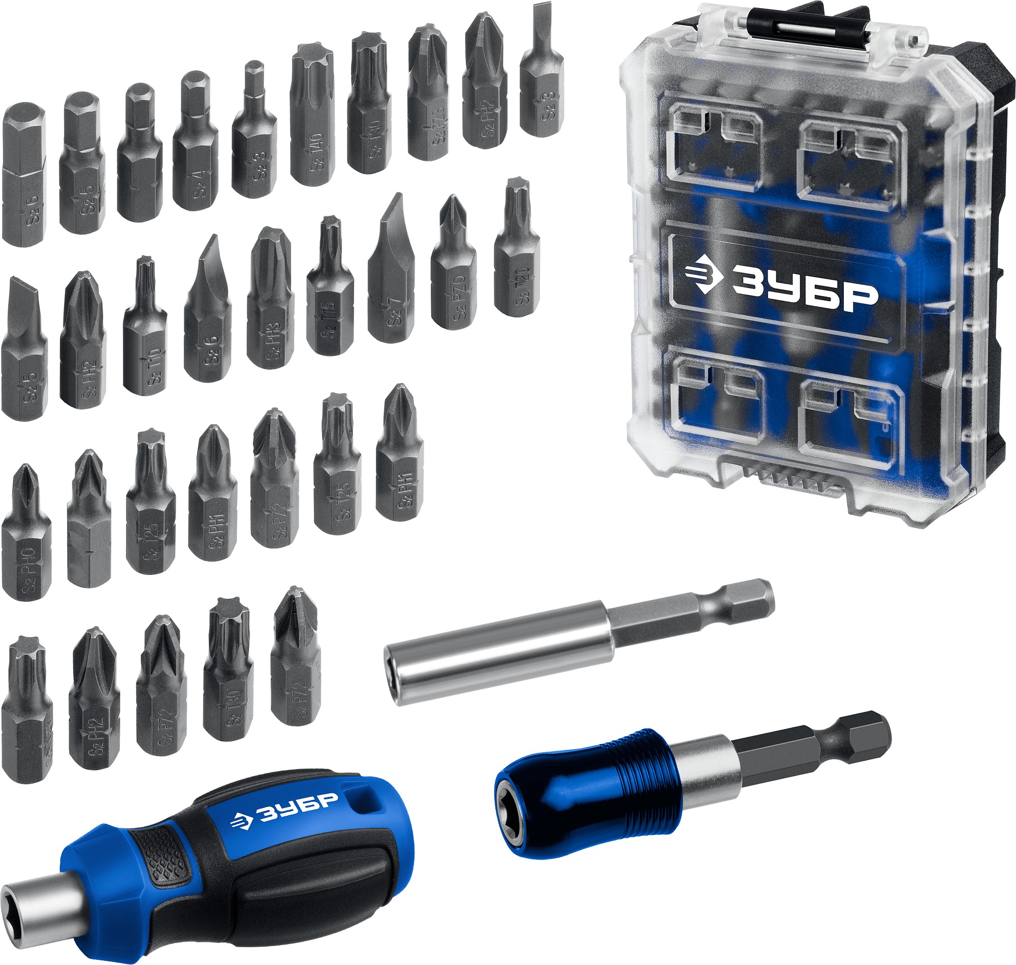 Набор отвертка с насадками 34 шт ЗУБР Компакт