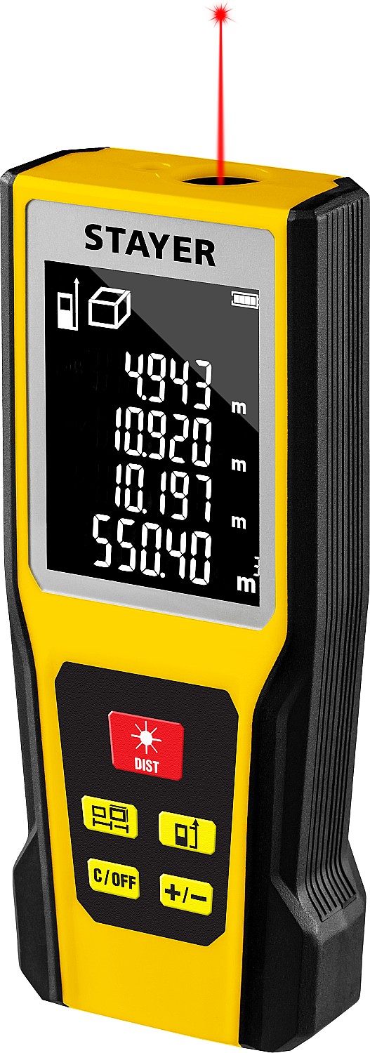 Дальномер лазерный 60м, 5 функций, STAYER PRОF