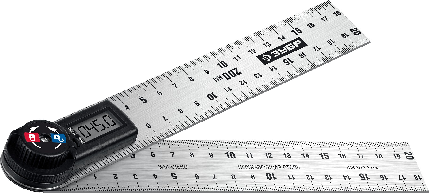 Электронный транспортир-угломер 200мм.Зубр