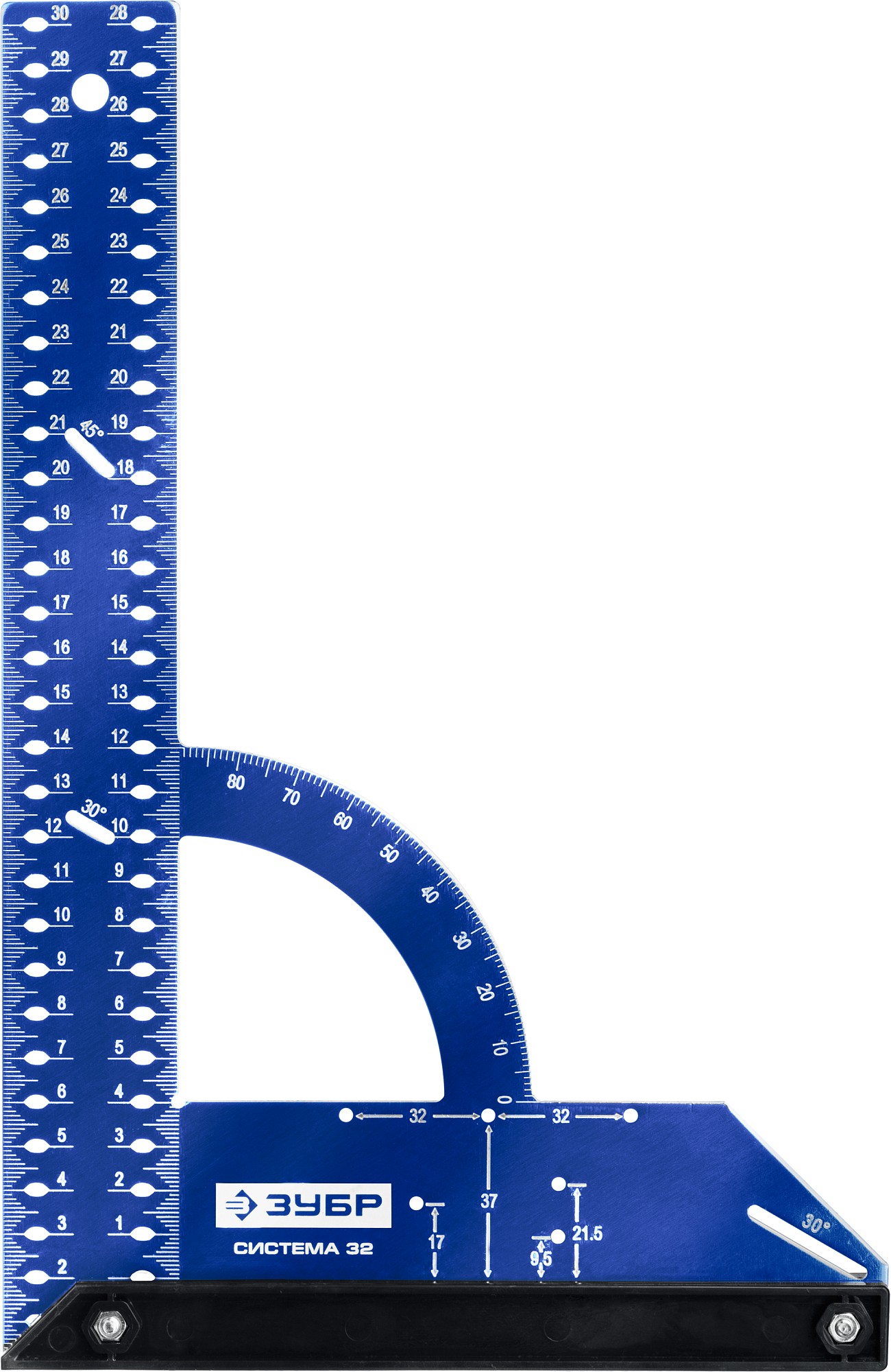 ЗУБР Система-32, разметочный мебельный угольник (34398-30)