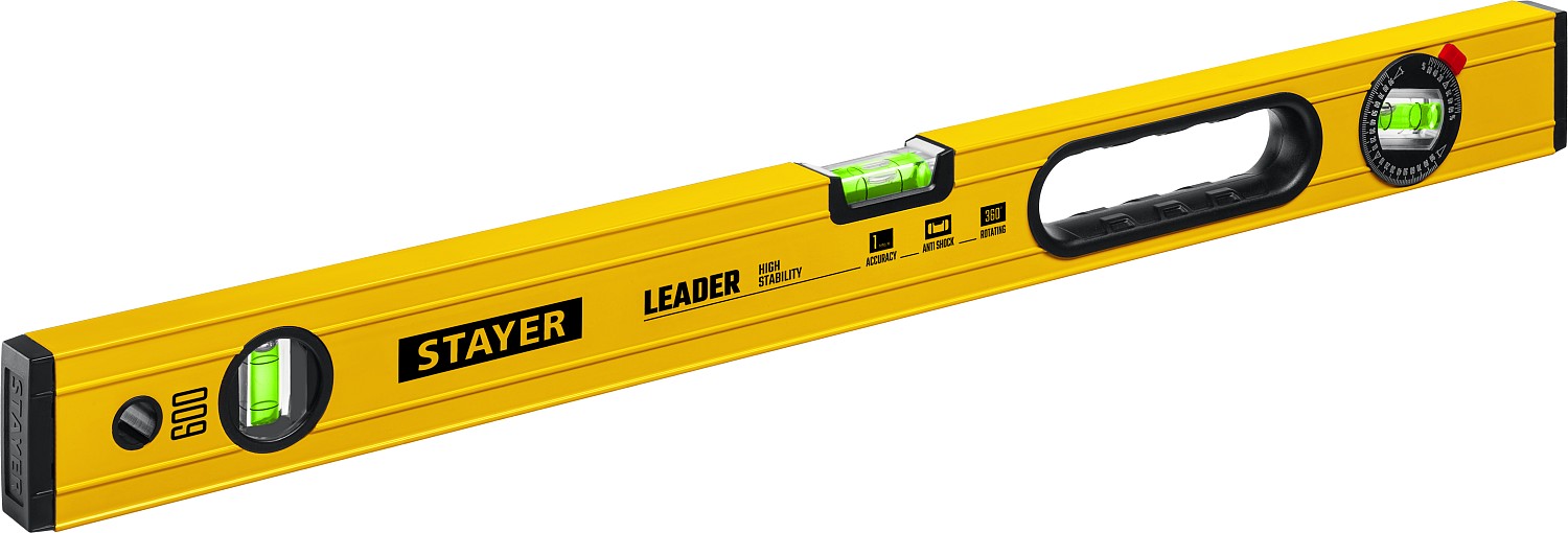 STAYER Leader 600 мм, Строительный фрезерованный уровень (3466-060)